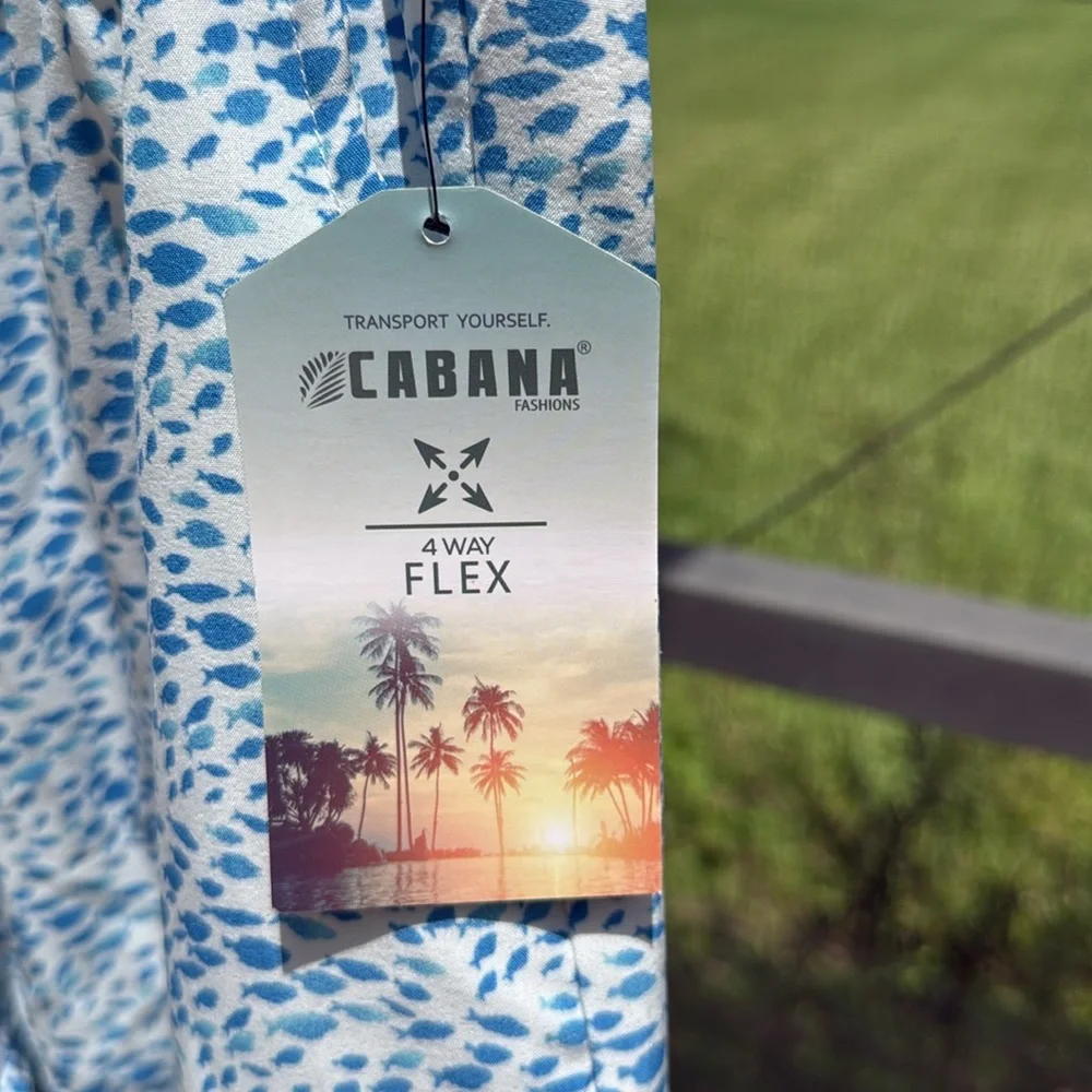 CABANA Mens 4 way flex shorts with Pockets NWT Size large